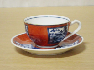 赤濃山水　紅茶カップ&ソーサー