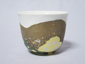 燦彩継ぎ箔絵巻文珈琲碗皿